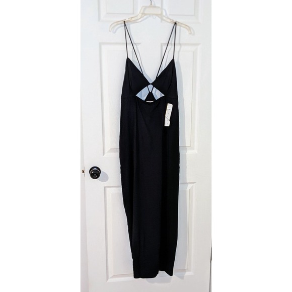 Future Collective Maxi Dress Cutout Pockets Sleeveless Black Size 14 NWT - Picture 2 of 8